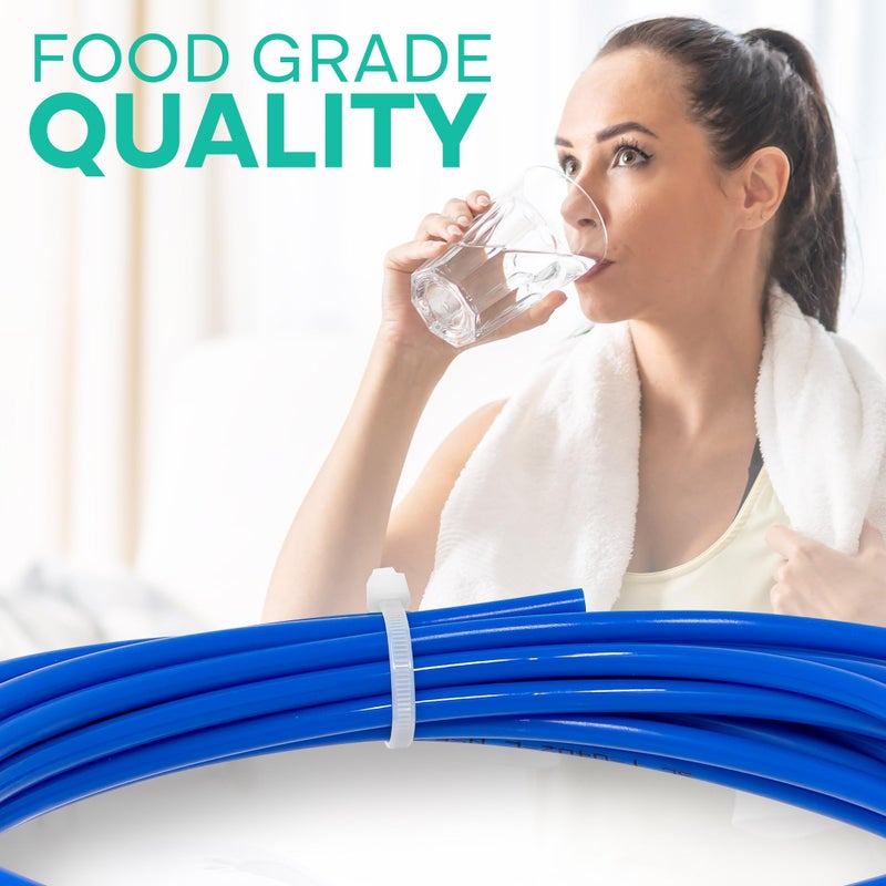 Metpure 1/4 "" OD 25 قدم طول الأنابيب لأنظمة تنقية المياه منزوعة الأيونات بالتناضح العكسي والثلاجات والأجهزة الأخرى (1/4 OD ""، 25 قدمًا، أزرق) - Image 4
